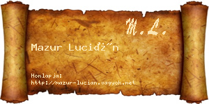 Mazur Lucián névjegykártya